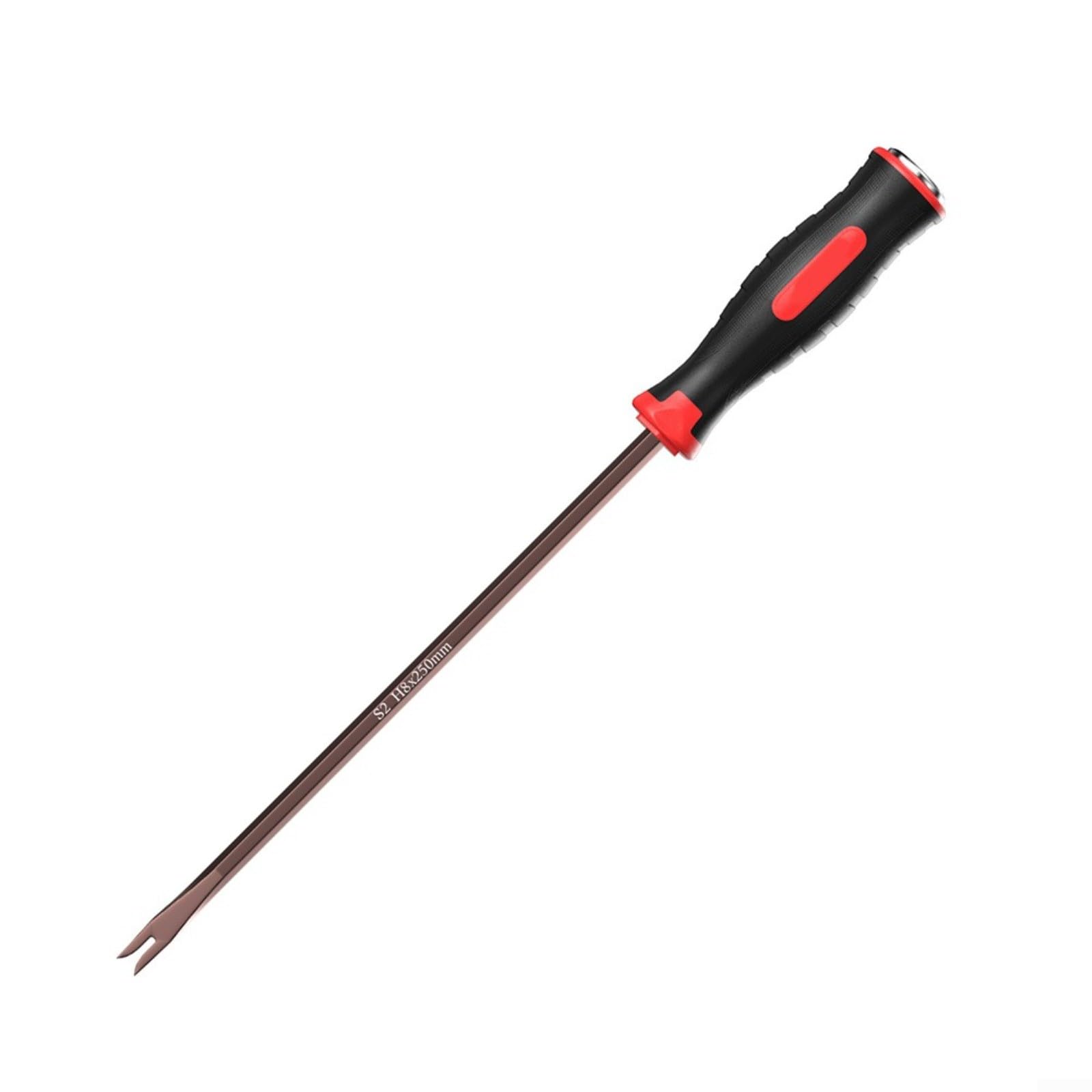 HomeVortex 375mm U-Type Nail Puller, Chrome Vanadium Steel Pry Bar, with Rubber Grip, Heavy Duty Staple Remover Tool, for Woodworking, Home Repair and Workshop Use