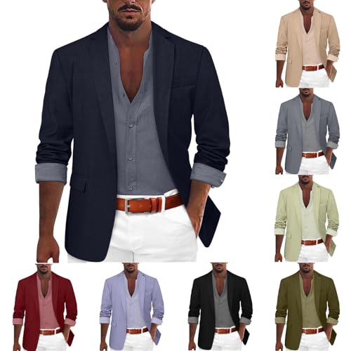 Men's Casual Work Blazer Regular Fit Long Sleeve Lapel Collar Open Front Suit Jacket Lightweight Fall Sport Blazers