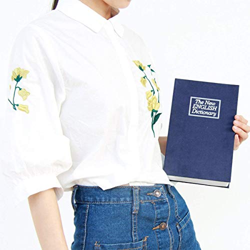 Book Safe With Key Lock – Jssmst Home Dictionary Diversion Safe Lock Box Safe Metal Box, Navy Large, Sm-Bs004Nl #TOP6