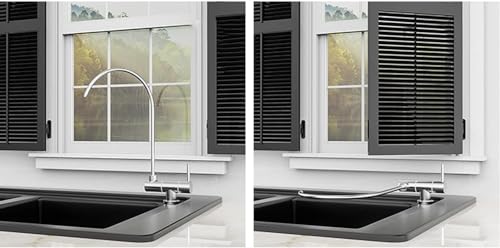 Grifo de cocina de acero inoxidable cepillado con caño plegable y toma de agua filtrada 6