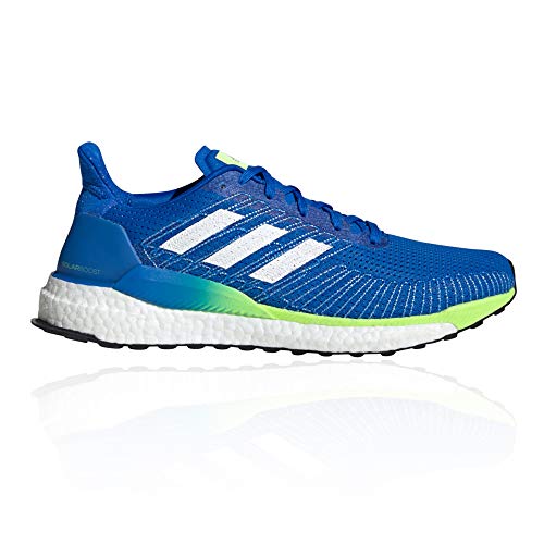 Image of adidas Men's Solarboost 19 Road Running Shoe, Glory Blue /Footwear White /Signal Green, 8.5 UK