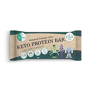 Go-Keto BIO Protein Bar – Amandel Sinaasappel Choc | 16×40 g Keto-eiwitrepen | met erwteneiwit, amandelen & kokosolie…