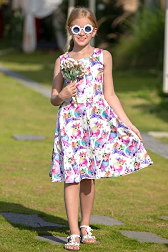 Cat Girl Dresses For Size 6-7 Years Old Elf Angel Daughter's Rose Red Blue Purple Kitty Zoo 3D Printed Solid Twirl Dress For School Children Casual Home Holiday Beach Wedding Party Vintage Clothes #TOP1
