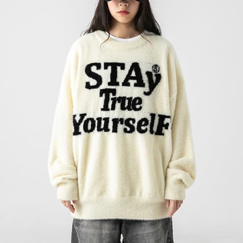 Pull lettre homme col rond à manches longues décontracté