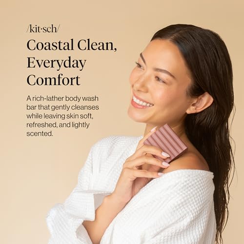 Image of Kitsch Amber Shores Body Wash Bar Soap - Hydrating Skin Care, Body Wash Women Cleanser, Glycerin Soap - Paraben, Phthalates & Sulfate Free for Pure & Safe Cleansing - Made in USA, 4 oz