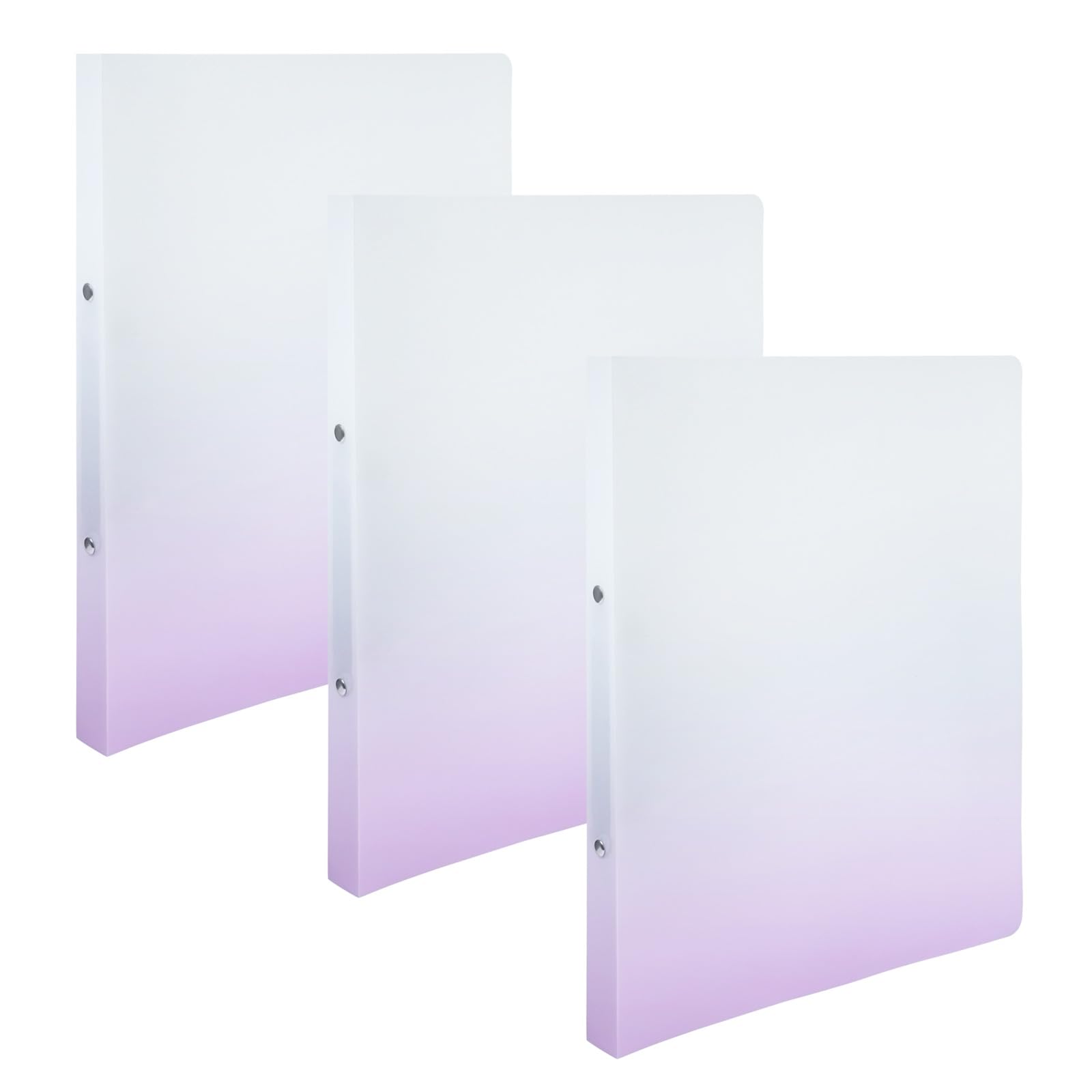 Idena 90381 - Ring Binder A4 Plastic Pack of 3 Folders in White and Purple with 25 mm Spine Width and 2-Ring Mechanism