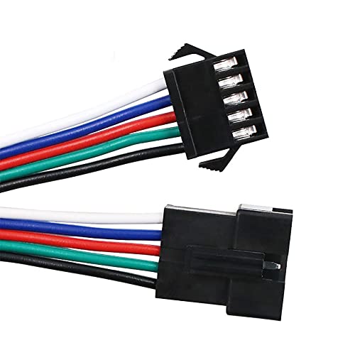 10Pairs Jst Sm 5Pin Plug Male To Female Wire Cable Connector Adapter For 5050 Rgbw Rgbww Led Strip Light #TOP3