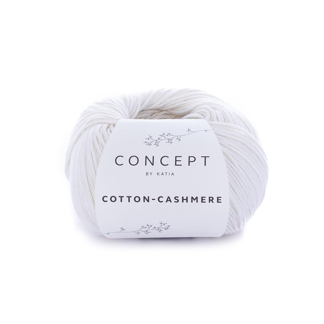 Katia Mauve Cotton Cashmere 4Ply Colour 52 White 90% Cotton 10% Cashmere 155Mts 50G Ball