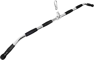 47In LAT Pull Down Bar Attachment: Heavy Duty Lat Pulldown Bar with Full Rotation & Rubber Handle for Gym Home Pulley Cable Attachments