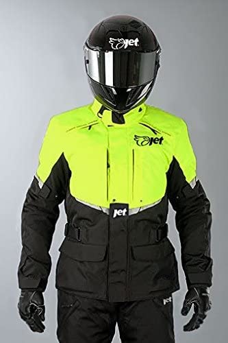 Jet Motorradjacke Herren Mit Protektoren Textil Wasserdicht Winddicht Tourer (Fluro, S)