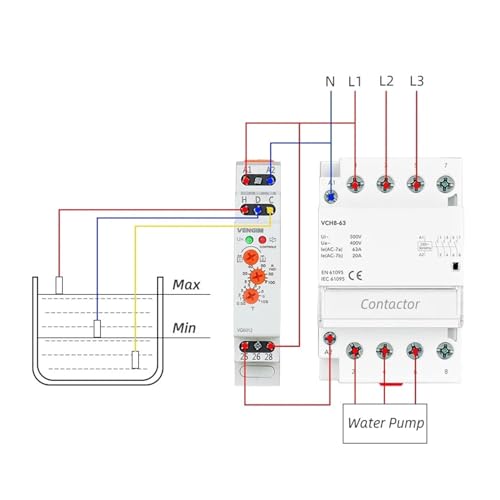 Controlador de bomba de agua 220v relé de nivel de líquido con sensor interruptor 5