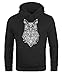 Produktbild Neverless® Hoodie Herren Eule Atzekenmuster Boho Bohamian Atzec Owl geometrisch Kapuzen-Pullover Männer schwarz XL