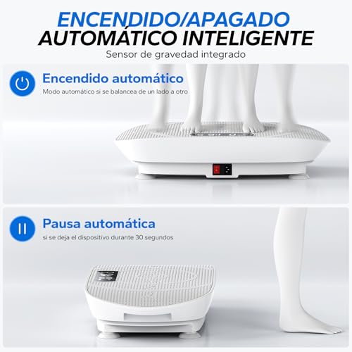 Miniatura 5 de Merach Plataforma Vibratoria, Potente Plataforma Vibración Muscular Para Musculación Y Moldeado, Control Automático De Velocidad, Altavoz Bluetooth Incorporado Gris