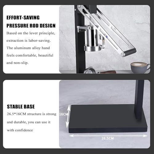 Direktdruck Handkaffeemaschine, tragbares Espresso Set aus Edelstahl mit Heizfunktion, Hochdruckdurchdringen, mit Manometer, für (