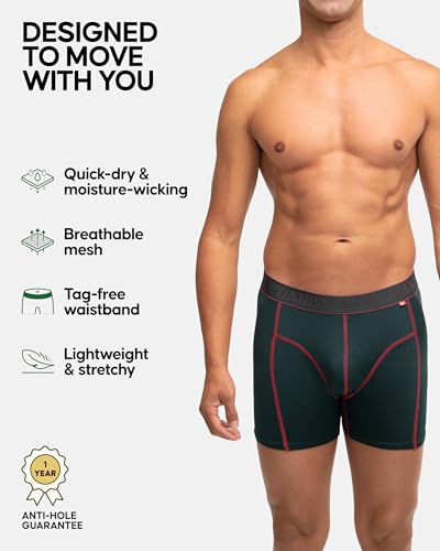 Image of Men's Sports Trunks Dry Fit Performance Boxer Brief 3 Pack, Breathable, Soft, Quick Dry, Odor Resistant, Running, Gym