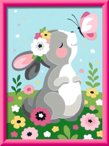Ravensburger Peinture Sur Numéro Série Classique D Lapin Avec Papillon - vue 3