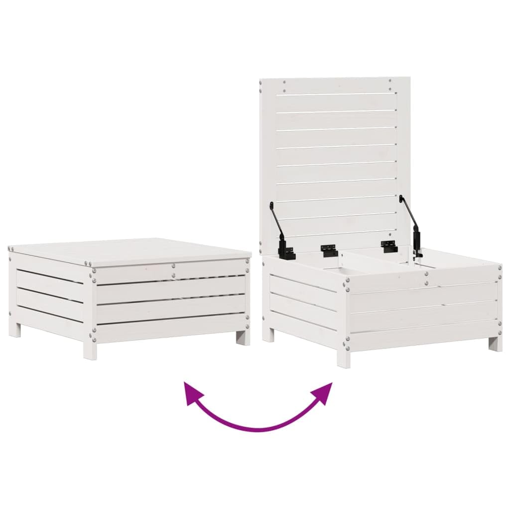 vidaXL Garten Lounge Set 5-TLG., Gartenmöbel mit Kissen Latten-Design, Sitzgruppe für Garten Terrasse, Modular Sofa Garnitur, Weiß Massivholz Kiefer