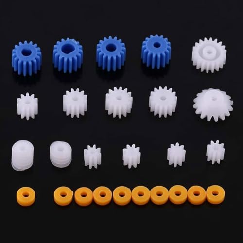 LEEQ 26 pcs Kunststoff Zahnrad Getriebe Spindel Schneckengetriebe Mini Getriebe, für Flugzeug Auto Modell DIY Roboter Getriebe Kit(2 mm/2,3 mm/3 mm/3,17 mm/4 mm)