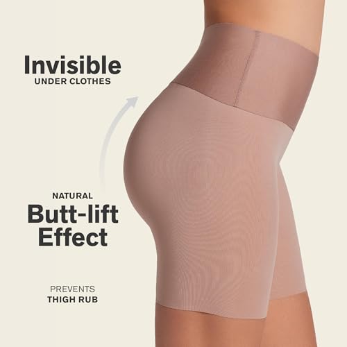 Image of Leonisa Stay-in-Place Seamless Shorts for Women - High Waisted Shapewear Tummy Control
