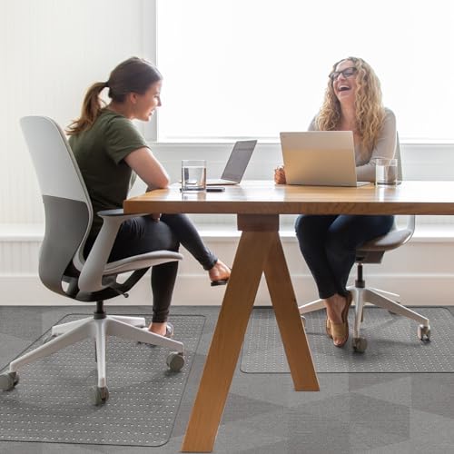 image for Sycoodeal Office Clear Chair Mat for Carpet Floor, Plastic Rolling Com