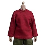 Meetoget 1/12 Scale Male Figure Doll Clothes Daily Sports Long Sleeves Shirts Action Figure Relax,Red PU005US