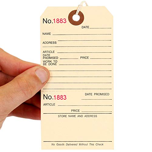 Smartsign Pack Of 1000 Repair Tags With Attached String | 2.625" X 5.25" Manila Cardstock #TOP5