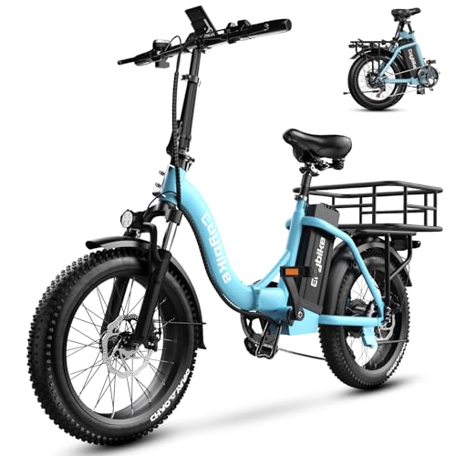 Image of 1000W Foldable Electric Bike,48V 20AH Removable Battery Ebike,80 Miles Max Range Electric Bike for Adults,20 inch Fat Tire Folding Ebike,Adult Electric Bicycle for Commute Beach Snow