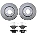 Bison Performance Coated Vented 348mm Disc Rotors and TRW Low-Metallic Pad Set Front Brake Kit For BMW E90 E92 E93 335d 335i xDrive 335is E84 X1