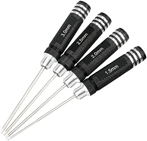 4pcs Hex Screw Driver, RC Tools Kit Hexagon Screwdriver Set for RC Car Boat Quadcopter Helicopter (1.5mm 2mm 2.5mm 3.0mm)