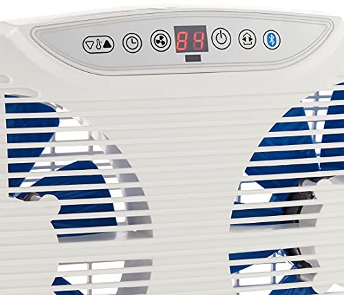 Lasko W09560 Bluetooth Enabled Twin 9-Inch Window Fan With Independent Electrically Reversible Intake & Exhaust Motors With Thermostat And Timer For Bedroom Indoor Home Use, White #TOP7