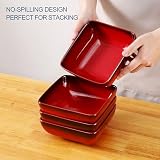 LOVECASA 4-teilige Steingut Müslischalen für 4-12 Personen, 790 ml (15,2 x 6 cm), Rot, | spülmaschinenfest, Suppen-, Salat- & Weihnachtsgerichte geeignet, ideal für Frühstück & Weihnachtsessen