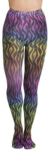 Image of ToBeInStyle Women's Vibrant Multicolor Animal Print Pantyhose Assorted Hosiery