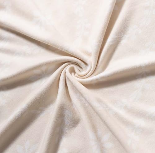 Image of House of Quirk Elastic Chair Cover Stretch Removable Washable Short Dining Chair Cover Protector Seat Slipcover (Pack of 4, Beige Blossom)