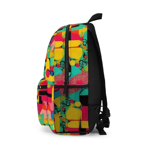Backpack Colorful Abstract Pop Art Pattern with Bold Geometric Shapes3