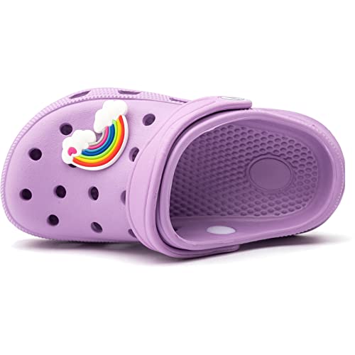 Hobibear Girls Classic Graphic Garden Clogs Slip On Water Shoes (Purple-Size 2 Infant) #TOP4
