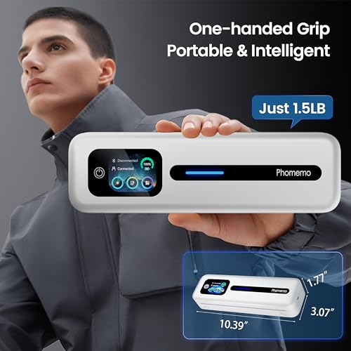 Image of Phomemo M832D Touchscreen Portable Printer Inkless Thermal Wireless Travel | 8.5 x 11 & A4 Size, 300DPI, Bluetooth Small Mobile Compact Printer for Phone /Laptop /Tablet, for Home /Car /School /Office, White