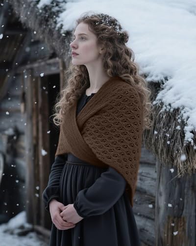 Joukavor Sontag Shawl Renaissance Triangle Sweater Wrap for Women2