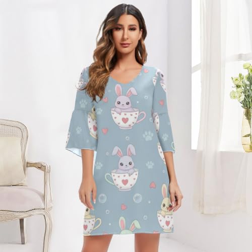 Robe hawaïenne mignonne fluide et légère pour masquer les rondeurs - 6