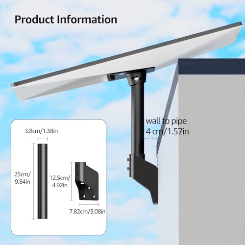 Urmust Starlink Gen 3 Mount, 360° Adjustable Angle Starlink Roof/Wall Mount with Pipe Adapter, Starlink Mounting Kit Gen 3 for Standard Dish, Starlink Pole Mount, Starlinks Internet Satellite Kit - Thumbnail 6