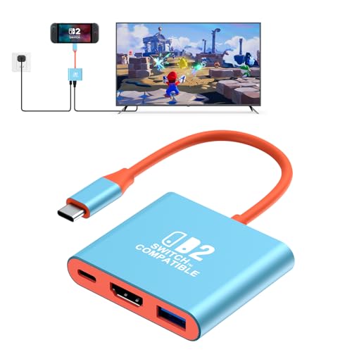 Switch 2 用 ドック 【2025年新登場 3in1多機能】 4K@60Hz HDMI / PD100W 急速充電/USB 3.0 ポート搭載 - ポータブルTVアダプター - Switch & Switch 有機EL モデル 完全対応 ドック替換 小型軽量 遅延なし
