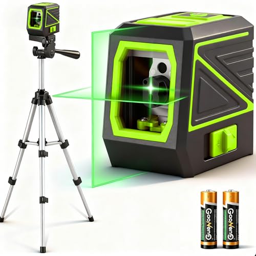 Laser Level with Tripod, 100 feet Green Cross Line Self Rotary...