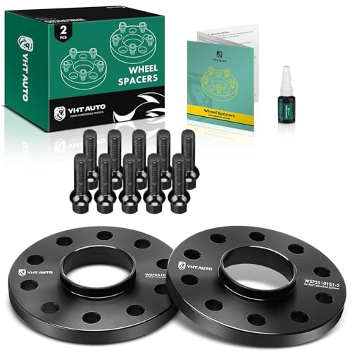 YHTAUTO 5x130mm Hubcentric Wheel Spacers 15mm Fits Audi, Porsche, Volkswagen Models: Q7, Cayenne, 911, Touareg, Boxster, Forged Tire Spacers 15mm with M14x1.5 Studs 71.6mm Hub Bore 2PCS, Black