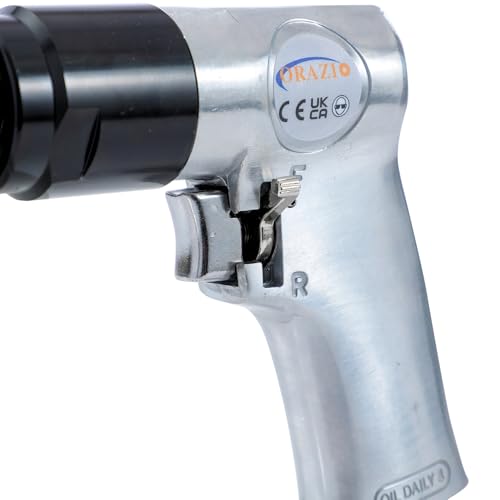 ORAZIO Druckluft bohrmaschine mit Rechts-/Linkslauf 10mm, umschaltbarer Druckluftbohrer mit Schlüsselbohrfutter 212512