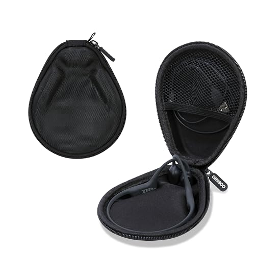 Ginsco Universal Bone Conduction Headphone Case Compatible with SHOKZ New OpenRun Pro 2/Pro 2 Mini/OpenRun/OpenSwim Open-Ear Sport Headphones, Compatible with MRYTKY/BAICLUD/CXK/Ogogrs etc (Black)