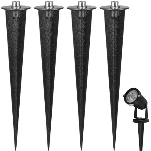 Happyyami 8 Piquets Solaires en Acier pour Lampes De Jardin Extérieur Supports Résistants Aux Intempéries pour Éclairage De Chemins Et Espaces Verts