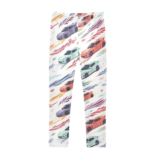 Colorful Sports Car Girls Leggings Soft Stretch Workout Yoga Dance Pants for Kids Casual Tights