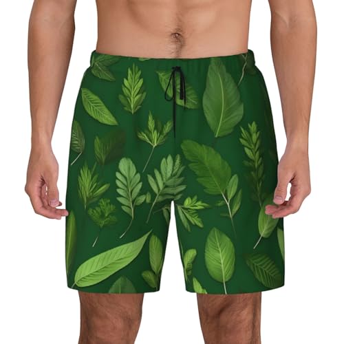 Traje de baño de hombre para vacaciones en la playa ligero con estampado de hojas