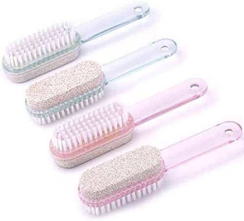 Foot Brush Pumice Stone for feet Nail Brush with Pumice Stone Foot Scrubber Brush Pedicure Brush 4 Pack