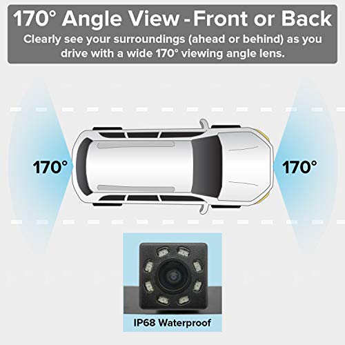 Master Tailgaters 10.5" Oem Rear View Mirror With 4.3" Lcd Screen + Wireless Transmitter & 170° Led Backup Camera | Universal Rearview | Auto Adjusting Brightness Lcd | Anti Glare | Full Replacement #TOP5