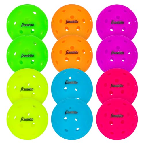 Image of Franklin Sports X-40 USAPA Approved Tournament Pickleballs - 12 Pack - Neon